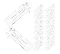 Hemobllo 40 Pinzas Autoblocantes para Estantes de Armario Clips de Plástico Transparente 69 X 20 MM para Soporte de Estantes de Cocina Despensa y Baño Paquete de 40 Unidades