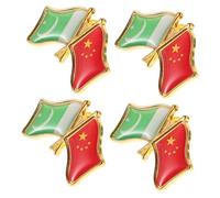 Hemobllo 4piezas Broche de Amistad entre Pakistán y China Pin de Metal Bandera de Pakistán Accesorio Decorativo para Ropa Sombreros y Mochilas