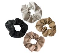 Hemobllo 4piezas De Scrunchies De Pu Accesorios Cabello De Mujer Bandas Elásticas Para Coletas Minimalista y Chic Para Ocasiones