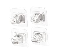 Hemobllo 4piezas Gancho para Barra De Cortina Adhesivo Abrazadera para Barras De Cortina Artículos De Baño