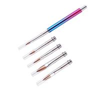 Hemobllo 4piezas Pincel De Uñas Con Puntas Intercambiables Mango De Cristal Para Trabajos De Precisión y Para Del