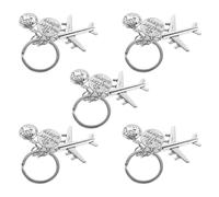 Hemobllo 5 Llaveros Metálicos de Avión Colgante Creativo y Letras Llavero de Aviación Resistente de Aleación Accesorio Compacto para Viajes y Obsequio Coleccionable