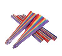 Hemobllo 5 piezas Abanicos Plegables de Mano DIY con Sonido Claro Marco de Plástico Resistente para Bailes Fiestas y Decoración Creativa Colores Arcoíris