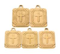 Hemobllo 5 piezas Colgantes Cruz Acero Inoxidable Dorado Colgante Rectangular Crucifijo para Manualidades Joyería DIY Pulseras Collares Accesorios Religiosos