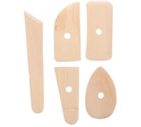 Hemobllo 5 piezas Espátulas de Madera para Modelado de Arcilla Herramientas de Escultura Manual para Bricolaje con Formas para Esculpir y Alisar Superficies de Barro para Principiantes y