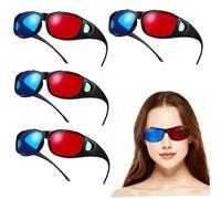 Hemobllo 5 piezas Gafas Pasivas de Plástico Rojo y Azul para Proyector y Cine Casa Ligeras y Cómodas para Experiencia Visual Inmersiva