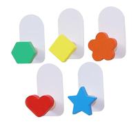 Hemobllo 5 piezas Gancho de Pared Infantil de Soporte Adhesivo sin Taladro para Ropa Sombreros y Abrigos Colgador de Pared Colorido para Decoración Práctica Daños