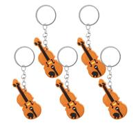 Hemobllo 5 Piezas Pequeño Colgante de Violín Adorno Colgante de Violín Naranja Aleación de Zinc y Plástico Recuerdo Musical para Amantes Música