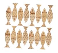 Hemobllo 50 piezas Adornos Colgantes de Madera Forma de Pez Estilo para Decoración Náutica y Manualidades Infantiles Naturales para Proyectos DIY