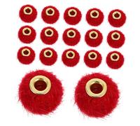 Hemobllo 50 Piezas Pom Pom Beads With Metal Holes Large Hole Fluffy Rondelle Spacer Beads Soft Fuzzy Balls For DIY Jewelry Keychain And Pen Decorations