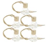 Hemobllo 5piezas Botella De Perfume Compacta Con Diseño De Diamante Difusor De Aroma Transparente Para Coche De Unidades Colgantes Reutilizables Vidrio y Madera Resistente Para Ambientador