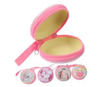 Hemobllo 5piezas Caja De Obsequio Forma De Monedero Monedero De Hojalata Redondo Estampado De Animales Creativo para Monedas Estuche para Auriculares Estuche para Llaves
