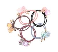 Hemobllo 5piezas Diadema De Cuero Flores De Cristal Gomas Elásticas Pelo Accesorios Elegantes Para Mujeres Para Diario y Fiestas Colores Rosa Negro Azul Púrpura