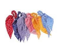 Hemobllo 6 Coleteros de Cinta Pelo con Lazo de Corazón para Mujer y Niña, Elásticos Suaves de Tela, Colores Surtidos (amarillo, Burdeos, Azul Claro, Morado Claro, Rosa, Azul Marino)