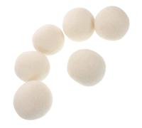 Hemobllo 6 piezas Bolas de Lana para Secadora Bolas Reutilizables de Fieltro Natural para Suavizar Telas Reducir Estática y Pelusas Accesorio Esencial para Lavandería Doméstica