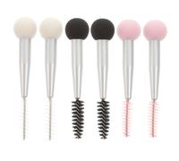 Hemobllo 6 piezas Brochas Maquillaje Facial Doble Punta Esponjas para Base y Aplicadores para Mujeres y Niñas Mango Resistente y Uso Versátil