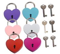 Hemobllo 6 piezas Candado de Corazón Metálico con Llave de Mini Candados Seguros para Diarios Maletas Cajas y Armarios Diseño Compacto y Resistente para Uso Diario