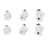 Hemobllo 6 Piezas Estatua De Vaca Pequeña Figura De Vaca De Resina De Microestatua para Decoración De Pastel De Tartas Adorno De Casa Minijuguete para Inspirado Lola