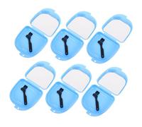 Hemobllo 6 Piezas Estuche Plástico para Dentaduras con Espejo y Cepillo Caja Organizadora Portátil para Retenedores y Alineadores Almacenamiento Seguro para Viaje