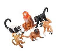 Hemobllo 6 Piezas Figuras de Mono Macaco Estáticas Sólidas Modelos Educativos para Decoración Animal Realista para Aprendizaje y Didácticos