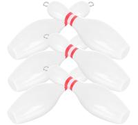 Hemobllo 6 Piezas Llavero Decorativo Forma de Bolos en PVC y Metal Blanco | Diseño Clásico Deportivo, Fácil de Enganchar, para Llaves y Aros, Detalle Creativo para Bolos