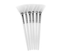 Hemobllo 6 piezas Pinceles de Maquillaje Facial de Abanico Aplicador de Máscaras Ergonómico Herramienta de para para Tratamientos Faciales y Máscaras de Color Blanco