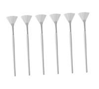 Hemobllo 6 piezas Pinceles para de Diseño Forma de Abanico para Aplicar Serums y Tratamientos y Profesional Color Blanco