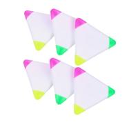 Hemobllo 6 piezas Rotuladores Fluorescentes Trípticos Colores Vibrantes Bolígrafos Subrayadores Triangulares para Estudiantes y Oficina Escritura Suave sin Fugas Compactos y para Escolar y