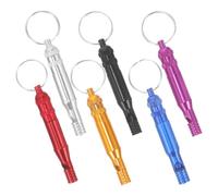 Hemobllo 6 Piezas Silbato de Emergencia de Aleación de Aluminio, Pequeño | Buen Volumen, Suspendible, para Pedir Ayuda, Fácil de Llevar, Profesores y Clase de Educación Física