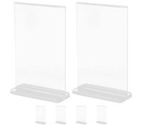 Hemobllo 6 piezas Soporte de Menú Acrílico T Shape para Mesa Exhibición de y Etiquetas Diseño Estable y para Restaurantes