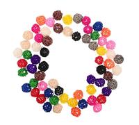 Hemobllo 65 Piezas Bolas Decorativas de Ratán para Jarrones y Manualidades Juguetes Masticables Seguros para Aves Adornos Rústicos para Bodas y Fiestas Rellenos Versátiles para Centros de