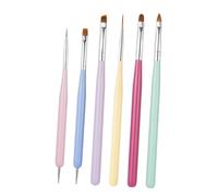 Hemobllo 6piezas Bolígrafos para Decoración de Uñas Color Macarón Material de Madera Herramienta de Pintura de Uñas para Uso Doméstico y Salones