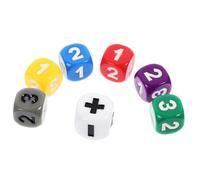 Hemobllo 7 Piezas Dados de Enseñanza Matemática Acrílicos Resistentes para Números y Signos Claros Juguetes Educativos Seguros para Aprendizaje Escolar Cálculo