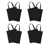 Hemobllo 8 Bolsas de Lona Negras Reutilizables Asa para Compras y Manualidades, Resistentes, Lavables y Listas para Transferencia Térmica