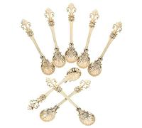 Hemobllo 8 Piezas Cucharas de Aleación para Café y Postres Diseño de Vintage Resistentes al Aptas para Hogar Cafeterías y Lavavajillas