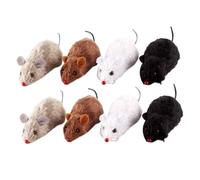 Hemobllo 8 Piezas Juguetes Ratoncito de Relojería de Peluche Juguete Giratorio sin Batería para Gatos Diseño Realista y Duradero para Atracción Interacción Felina Color Color Aleatorio