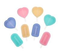 Hemobllo 8 piezas Molde de Silicona para Helados Juego de Fabricante de Paletas de Hielo para Verano de Limpiar y Almacenar para Deliciosos Postres con Jugos y Frutas