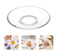 Hemobllo 8 Piezas Platillos de Vidrio Transparente para Té y Café Platos Pequeños Redondos Antideslizantes para Snacks y Postres Soporte para Bolsitas de Té Decoración de Mesa Versátil