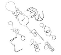 Hemobllo 8 Piezas Rompecabezas Metálicos Desbloqueo Tradicionales Juguetes de para Ejercicio Mental y Desarrollo de Inteligencia Adecuados para Fiestas