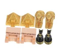 Hemobllo 8piezas Egipcias Estatuas De Figuras De Diosas y Pirámides para Decoración De Jardín y Paisaje