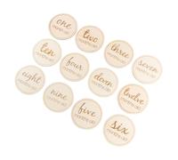 Hemobllo Accesorio Creativo para para Fotografía 12 Tarjetas de Cumpleaños Diseño Redondo Beige de Plástico y Recuerdo del Crecimiento del Ñiño para Bebés