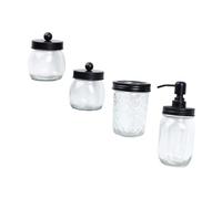 Hemobllo Accesorios de Baño de Vidrio para Uso Personal Incluye Vaso para Enjuague y Dispensador de Gel con Tapa Compacto y Resistente para Hogar y Hotel