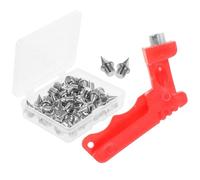 Hemobllo Acero Clavos de Pista, para Zapatillas de Atletismo | Incluye Llave para Montaje y Caja, Color Plata, para Pista y Salto de Longitud, Plástico Adicional