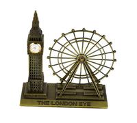 Hemobllo Adornos arquitectónicos británicos Ojo decoración Recuerdo de la Torre de Metal Adornos navideños del Unido Adornos navideños británicos Aleación de Zinc Dorado