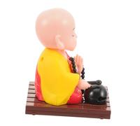 Hemobllo Adornos De Muñecos Cabezones Monje Pequeño Que Vibra Energía Solar Figura Cabezona De Monje para Decoración De Interiores De Automóviles Decoración De Tableros De Automóviles