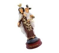 Hemobllo Adornos De Virgen María Resina para Escritorio Estatua Religiosa Católica para Decoración De Mesa Obsequio De Bautizo