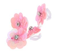 Hemobllo Adornos para Zapatos Hechos a Mano 4 Piezas de Hebillas Flores Rosas y Pedrería Brillante Clip Decorativo Estilo Retro para Cordones Accesorios Versátiles para Zapatillas y