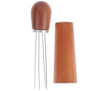 Hemobllo Agitador de Café Expreso con Aguja y Mango de Madera, Soporte de Acero Inoxidable para Distribución Uniforme del Café en Polvo, Adecuado para Uso en Casa