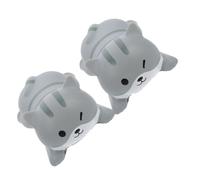 Hemobllo Alfombrilla de Ratón Antideslizante para Oficina Diseño de Gato Gris Reposamuñecas Ergonómico de 2 Piezas Soporte Cómodo para Muñeca y Teclado Almohadilla de Dibujos Animados