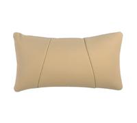 Hemobllo Almohada Cervical para Coche de Algodón Viscoelástico Beige Soporte Ergonómico para Cuello y Lumbar Cojín Transpirable y Resistente al Sudor Funda de Piel PU Duradera para Viaje y